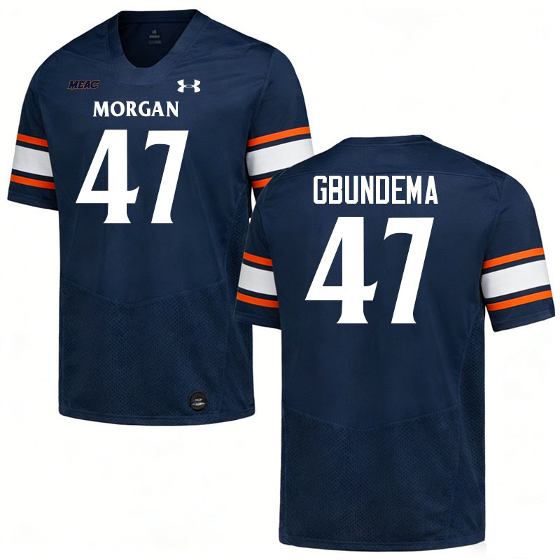 Morgan State Bears #47 Sahr Gbundema College Football Jerseys,Uniforms Stitched-Navy